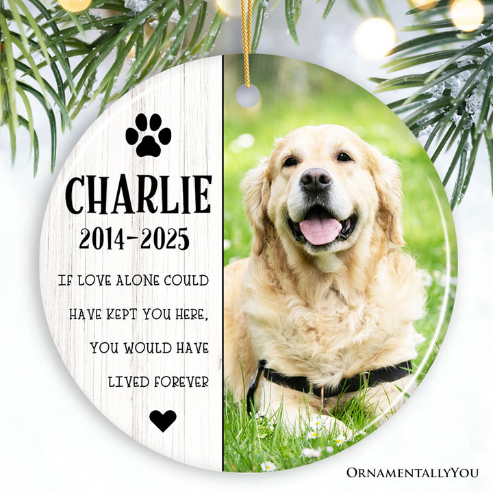 Sentimental Dog Remembrance Personalized Ornament, Memorial Picture for Pet that Passed Away