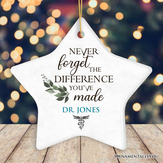 Animal Doctor Personalized Gift Inspirational Quote Ornament, Veterinarian Nurse and Technician Gift Ceramic Ornament OrnamentallyYou Star 