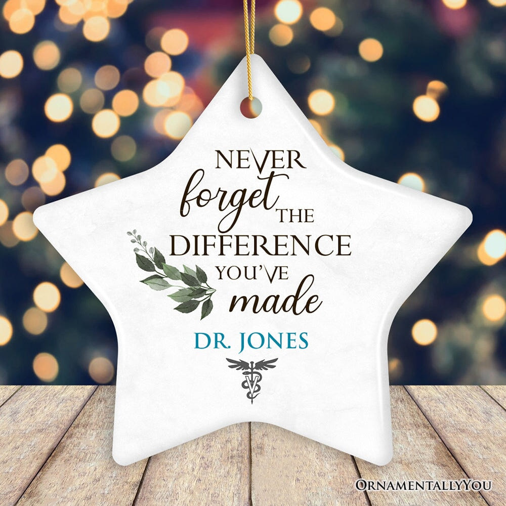 Animal Doctor Personalized Gift Inspirational Quote Ornament, Veterinarian Nurse and Technician Gift Ceramic Ornament OrnamentallyYou Star 