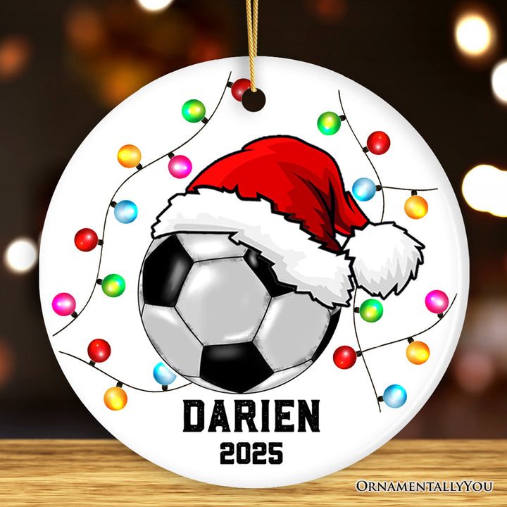 Soccer Ornament Customized with Player and Team, Custom Keepsake Coaches Gift