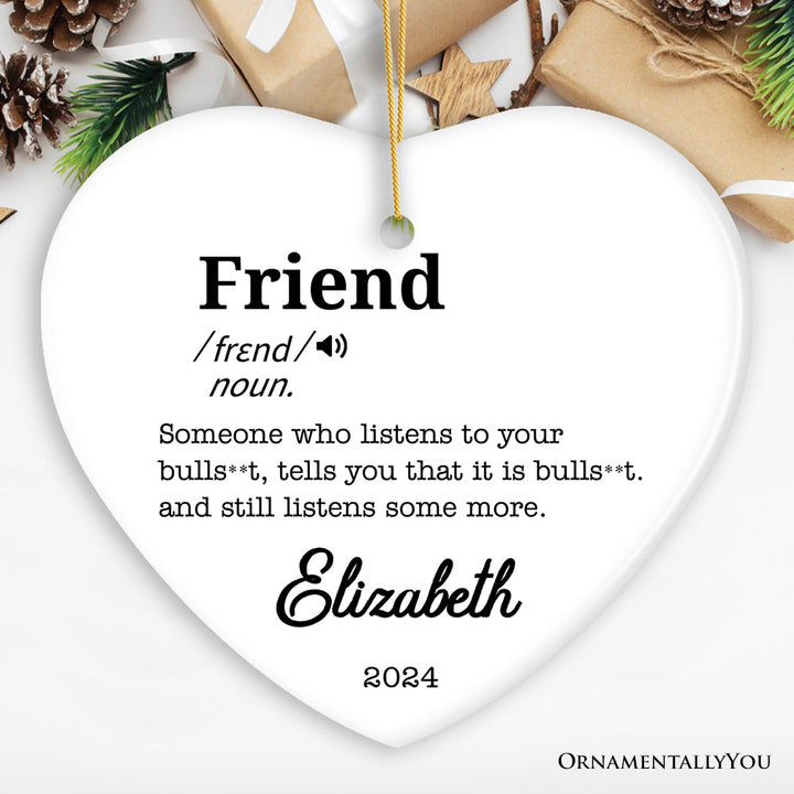 Friends Definition Personalized Gift, Funny Christmas Ornament for Bestfriends