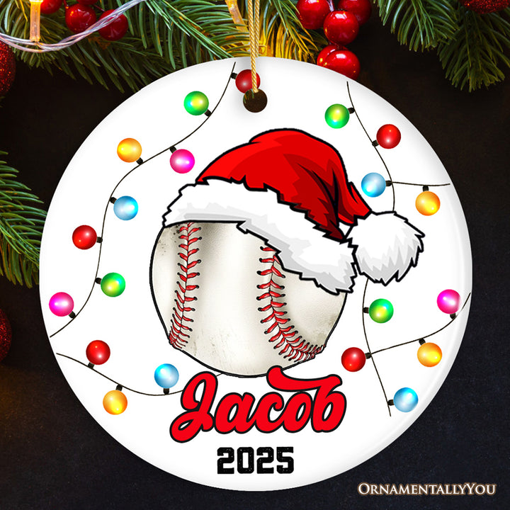 Baseball Ornament Customized with Player and Team, Custom Keepsake Coaches Gift