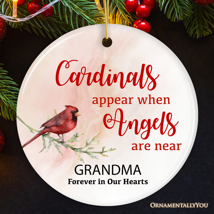 Cardinals Appear When Angels Are Near Personalized Ornament, Death of a Loved One