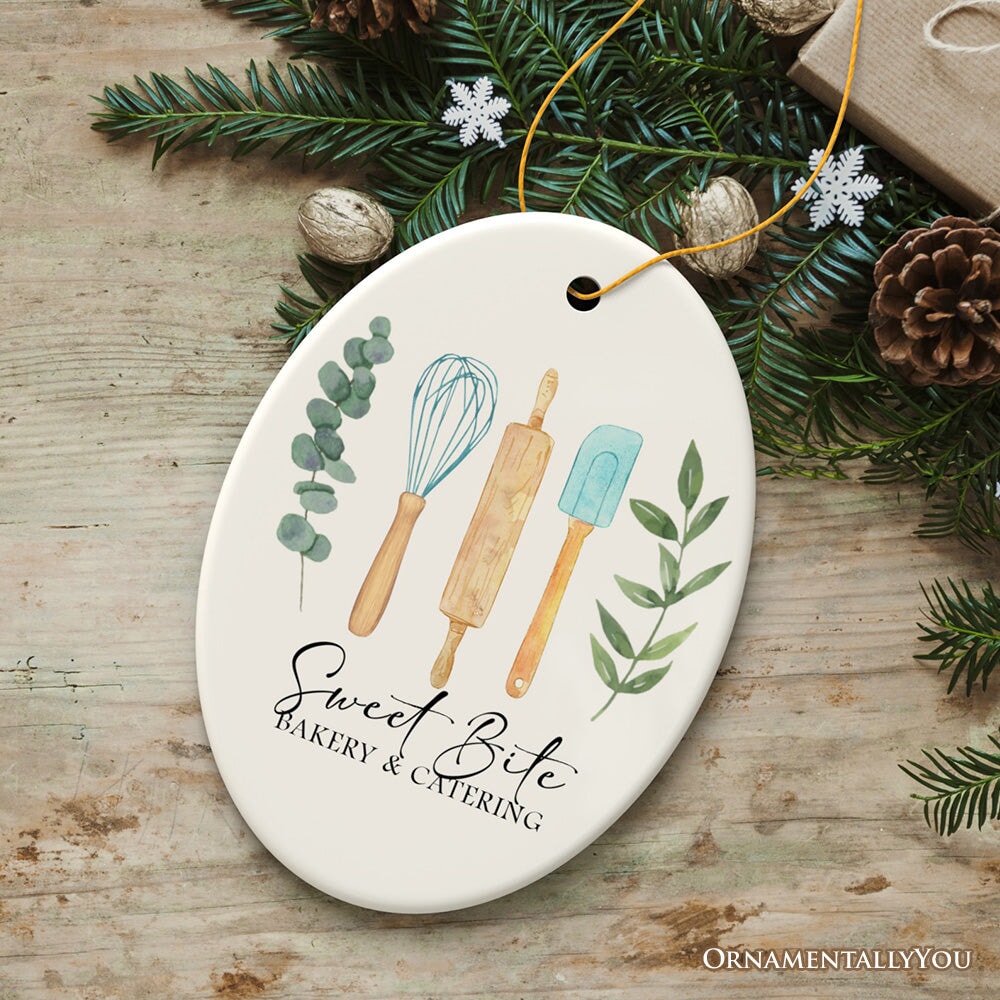 Best Cook Minimalist Personalized Kitchen Chef Ornament Ceramic Ornament OrnamentallyYou Oval 