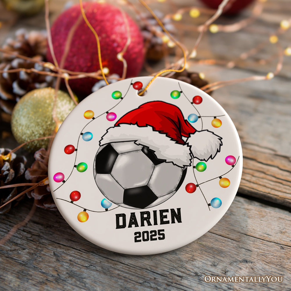 Soccer Ornament Customized with Player and Team, Custom Keepsake Coaches Gift