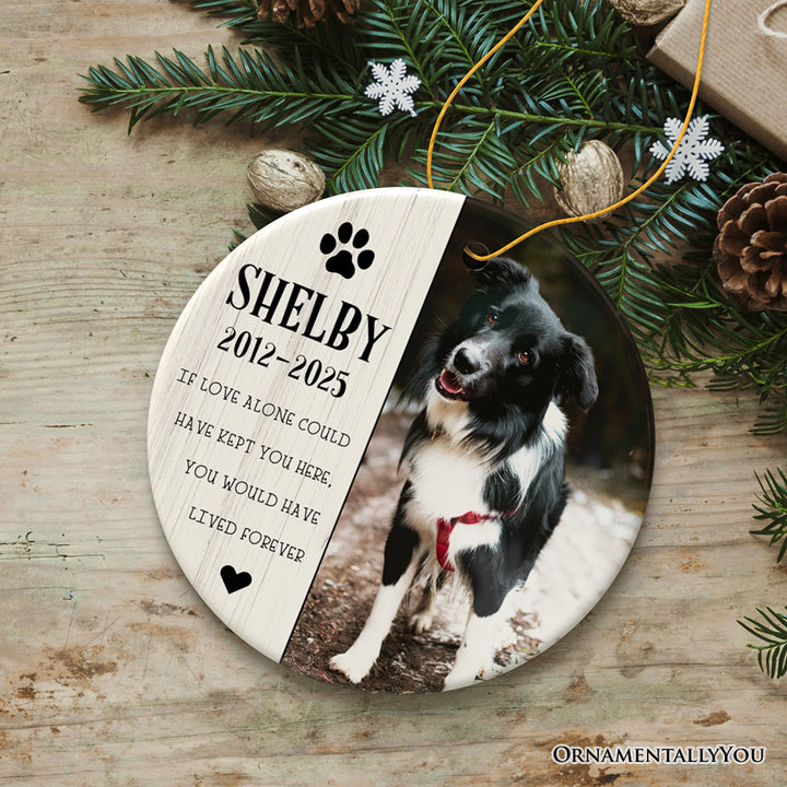 Sentimental Dog Remembrance Personalized Ornament, Memorial Picture for Pet that Passed Away