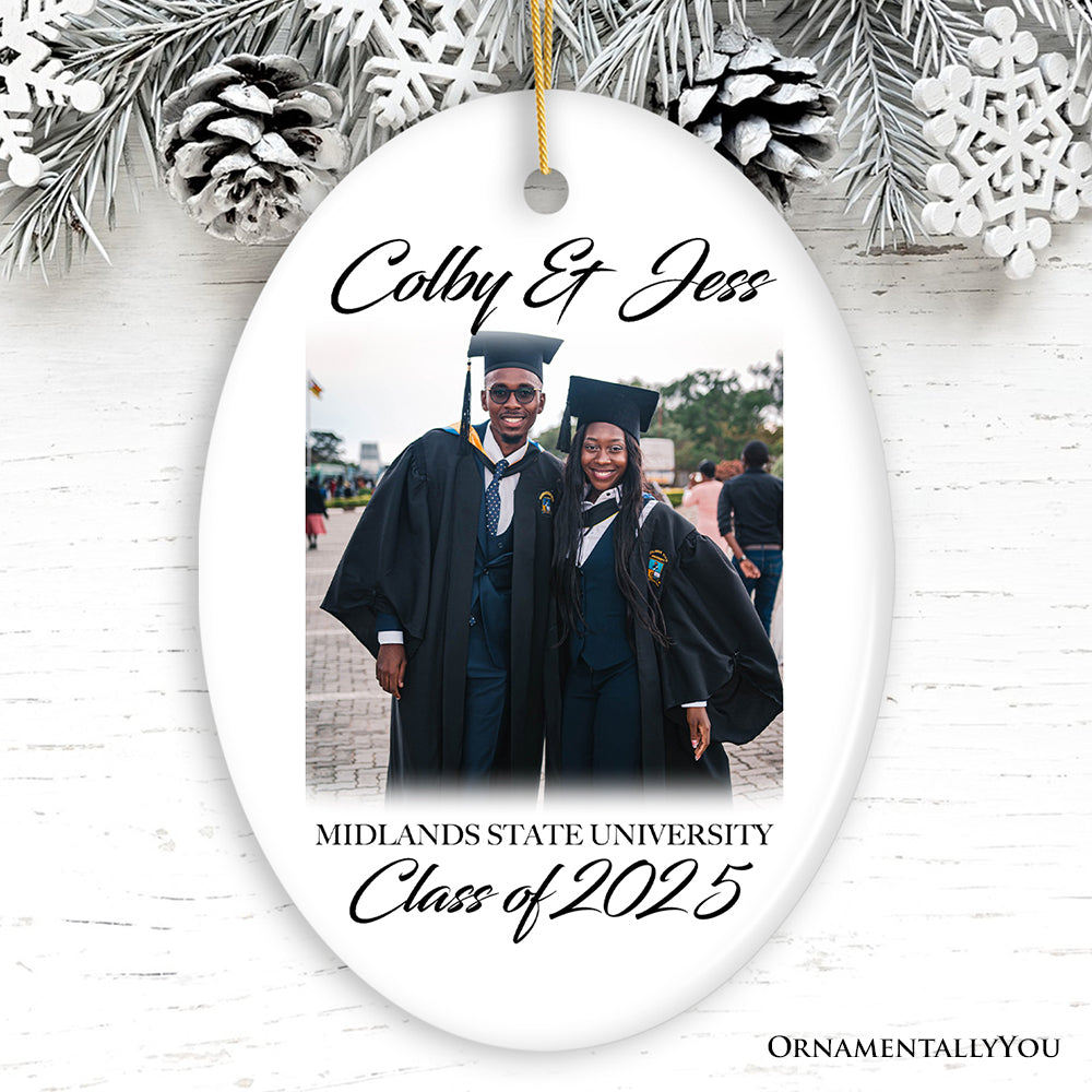 Graduation Image Upload Christmas Ornament, High School and College Class Graduate Gift