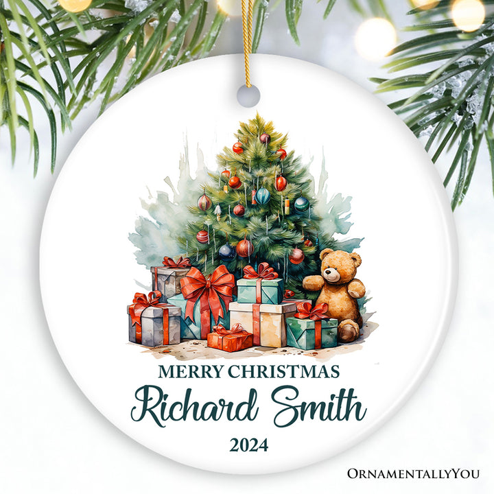 Joyous Christmas Tree Personalized Ornament, Cute Gift With Custom Name