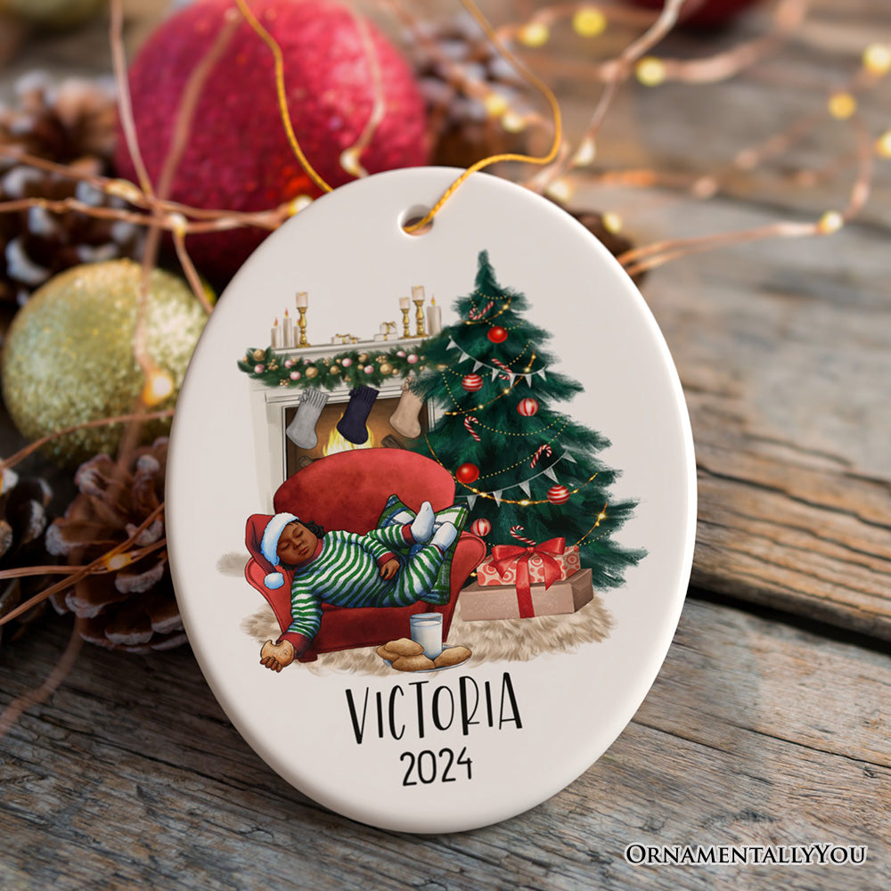 Personalized Toddler Ceramic Christmas Ornament, Gift for Child