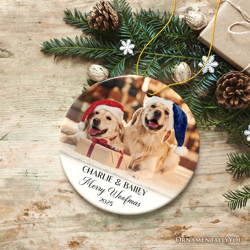 Personalized Family Photo Christmas Ornament, Keepsake Gift with Any Custom Text and Picture Ceramic Ornament OrnamentallyYou 