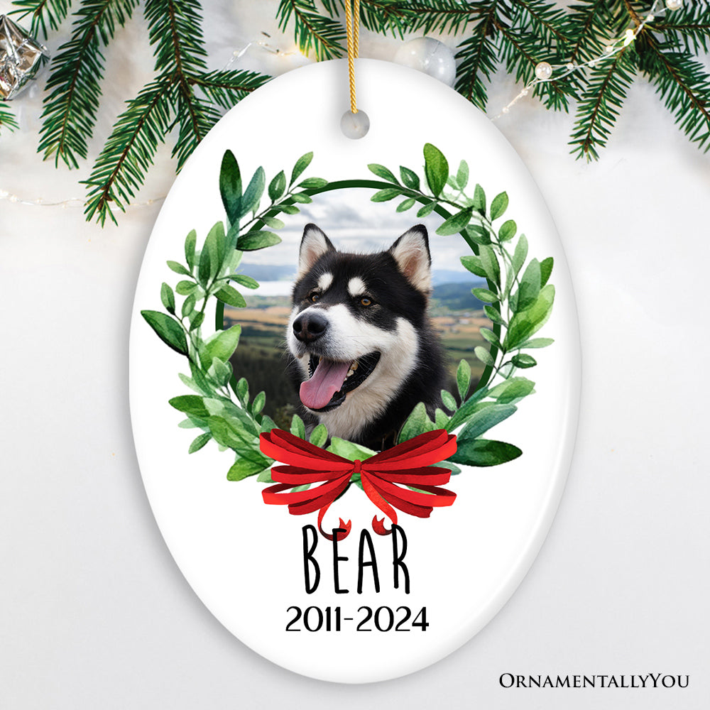 Pet Memorial Personalized Photo Ornament, In Memory of Dog or Cat Gift