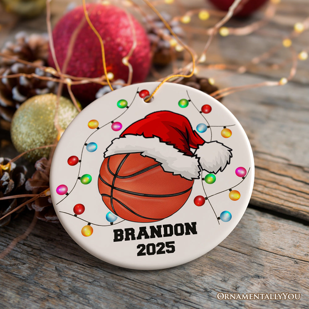 Basketball Ornament Customized with Player and Team, Custom Keepsake Coaches Gift