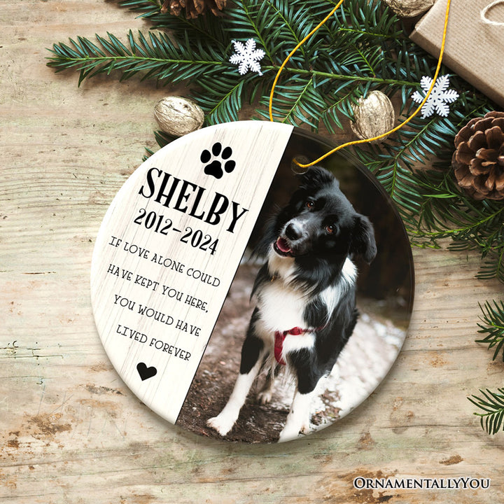 Sentimental Dog Remembrance Personalized Ornament, Memorial Picture for Pet that Passed Away