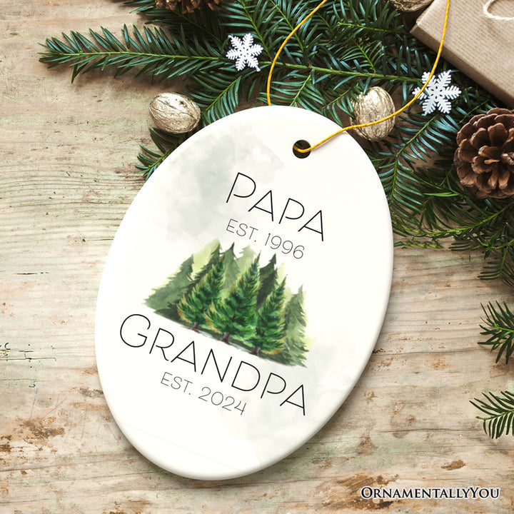 Personalized Ornament For New Grandpa, Promoted Dad to Grandfather Gift With Custom Date