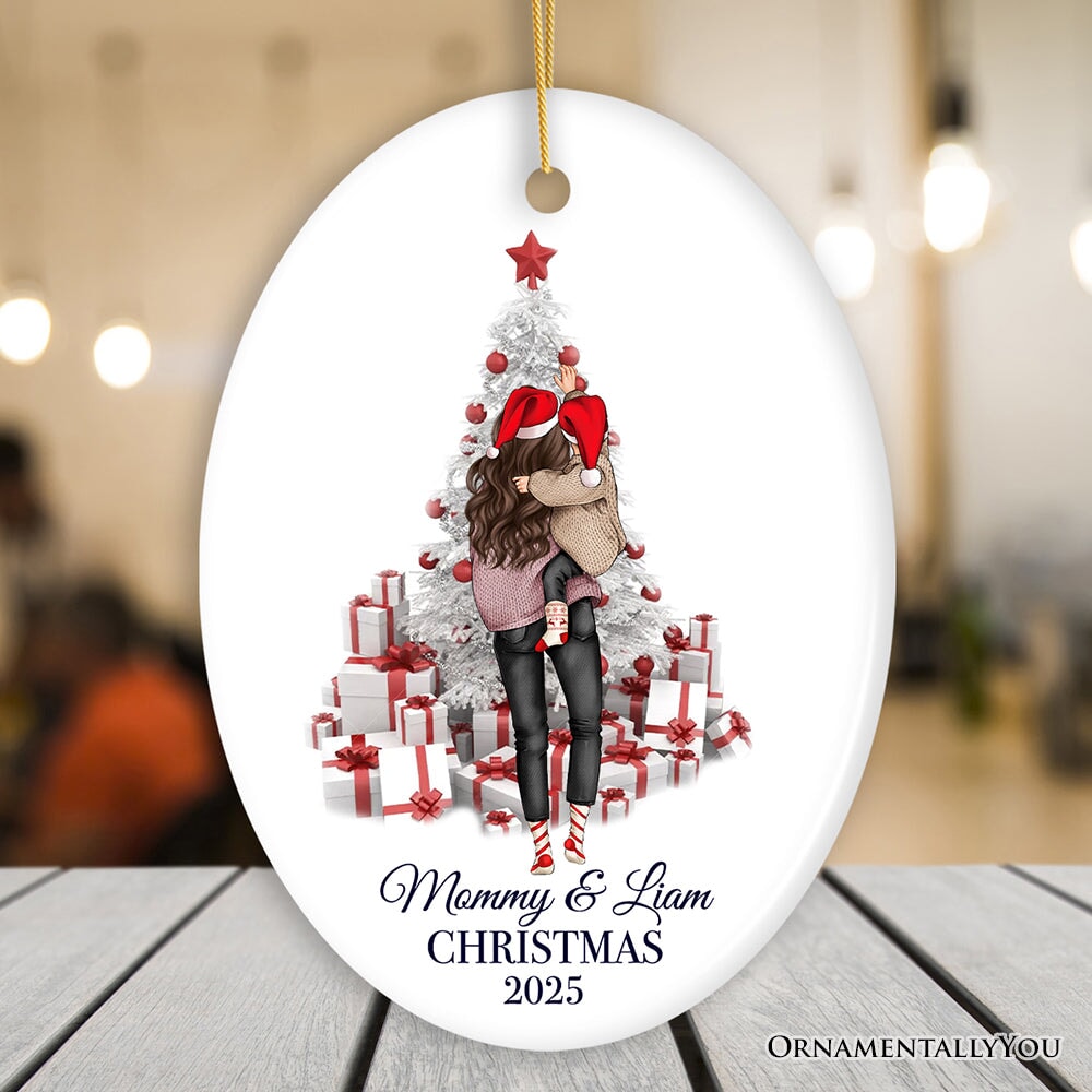Mom and Baby Personalized Christmas Ornament OrnamentallyYou
