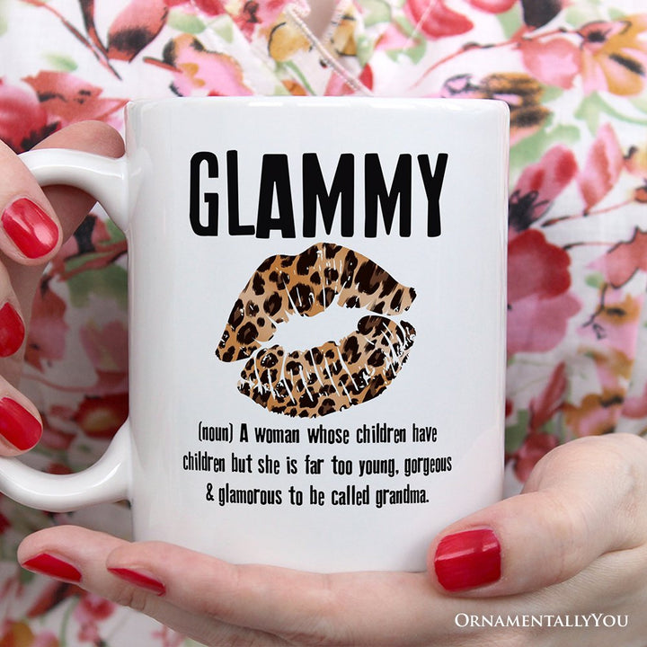 Leopard Lips Glammy Definition Personalized Mug, Coquette Grandma Gift With Custom Name Personalized Ceramic Mug OrnamentallyYou 