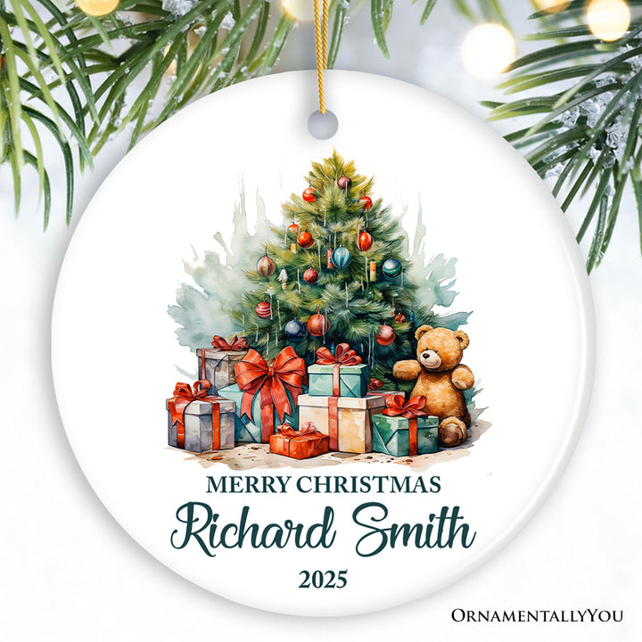 Joyous Christmas Tree Personalized Ornament, Cute Gift With Custom Name