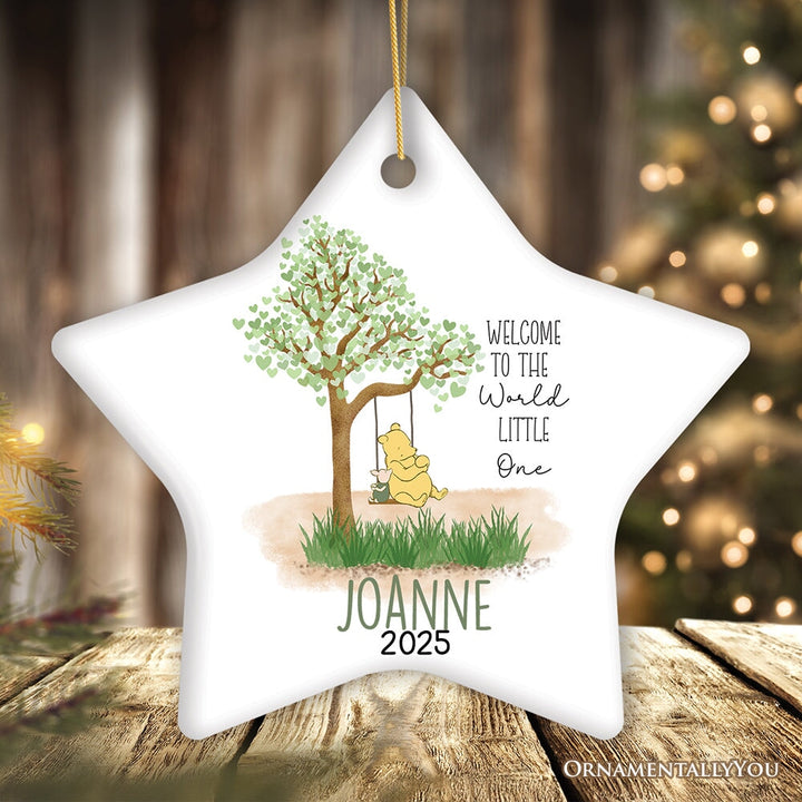 Sweet Simple Beauty Personalized Newborn Baby Christmas Ornament, Custom Name Ceramic Keepsake Ceramic Ornament OrnamentallyYou Star 