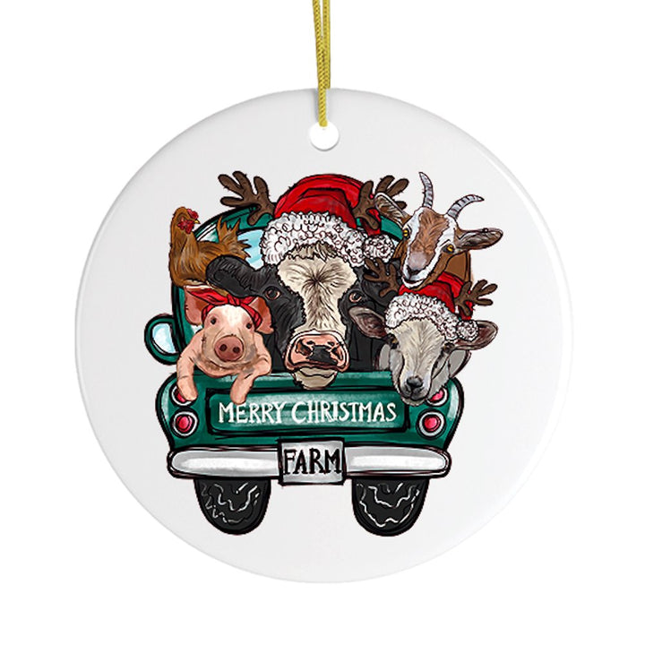 Farm Animal Christmas Ornament Ceramic Ornament OrnamentallyYou 