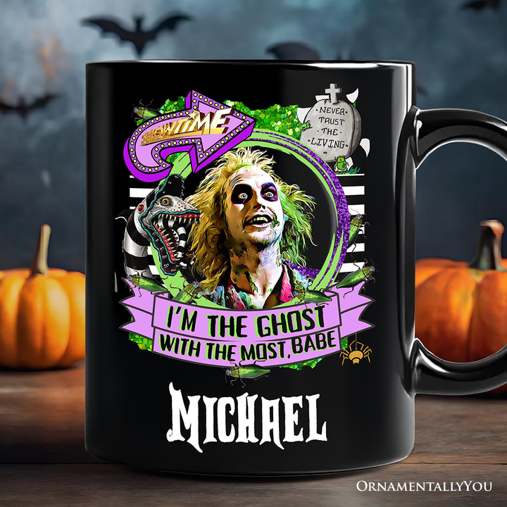 I’m The Ghost With The Most Babe Personalized Mug, Funny Horror Gift with Custom Name