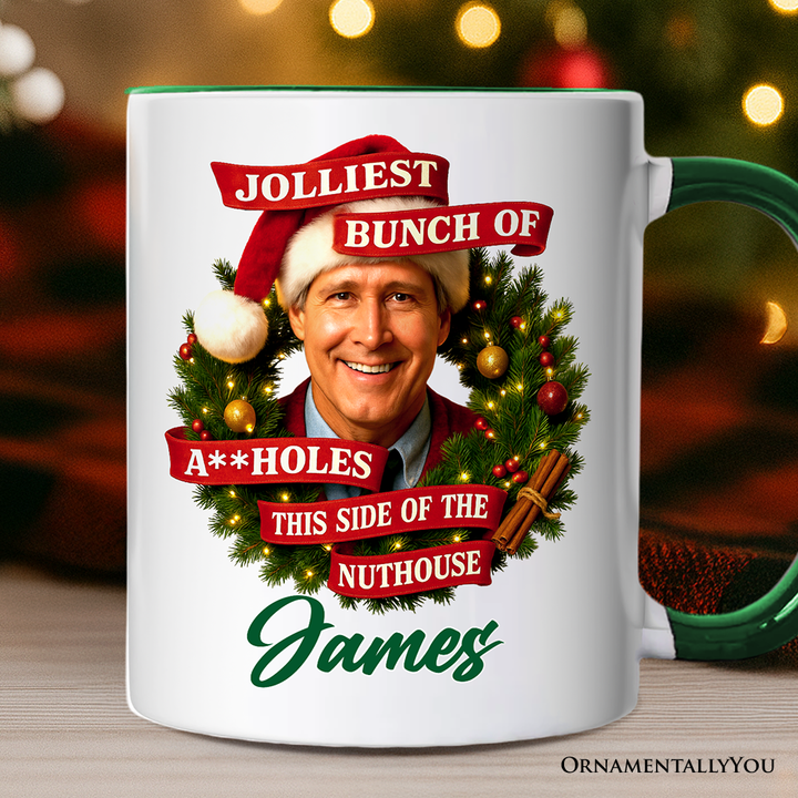 Jolliest Bunch of Assholes Personalized Mug, Griswold’s Family Christmas Vacation Gift with Custom Name