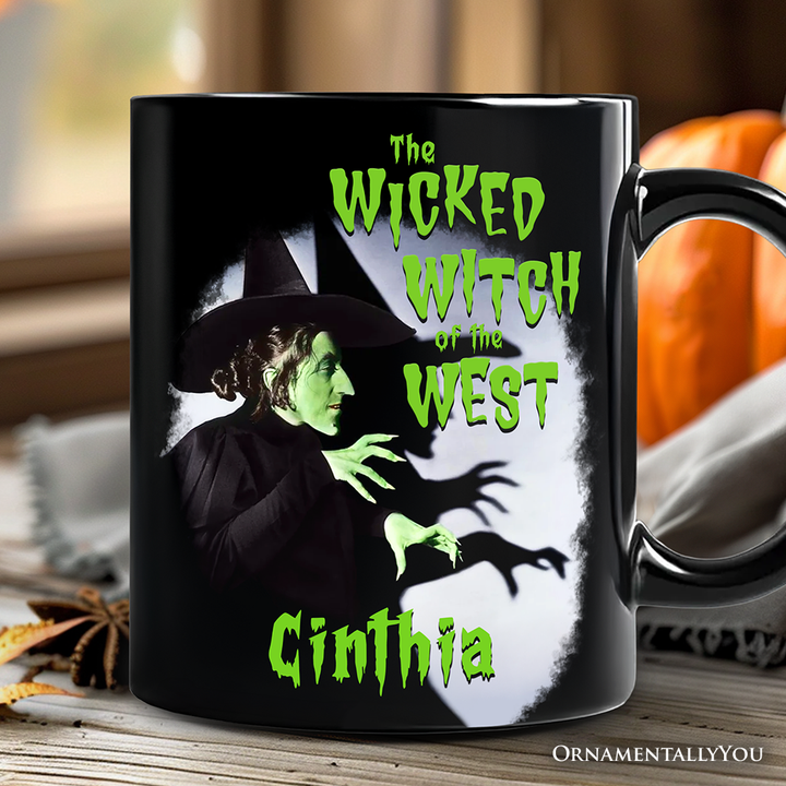 Vintage Wicked Witch of the West Personalized Mug, Wizard of Oz Halloween Gift with Custom Name
