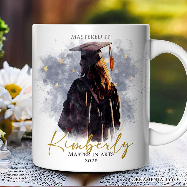 Female Graduation Personalized Mug, Student Custom Gift with Name Personalized Ceramic Mug OrnamentallyYou 12oz Mug Customized 