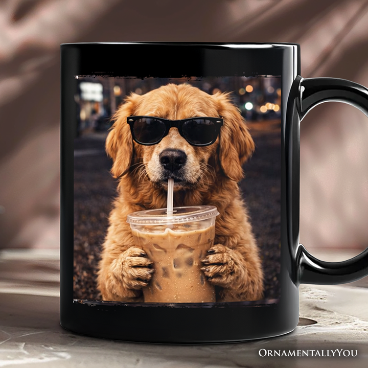 Golden Retriever Iced Coffee Mug, Funny Dog Parents Gift