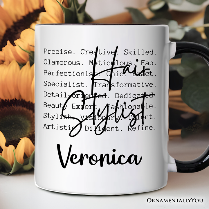 Hair Stylist Definition Personalized Mug, Beauty Salon Appreciation Words Gift with Custom Name