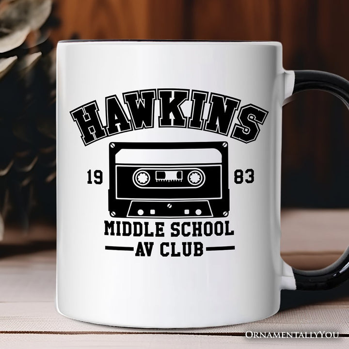 Hawkins Middle School AV Club Personalized Mug, Funny Gift for Daughter and Son with Custom Name Personalized Ceramic Mug OrnamentallyYou White - Black Non-Custom 