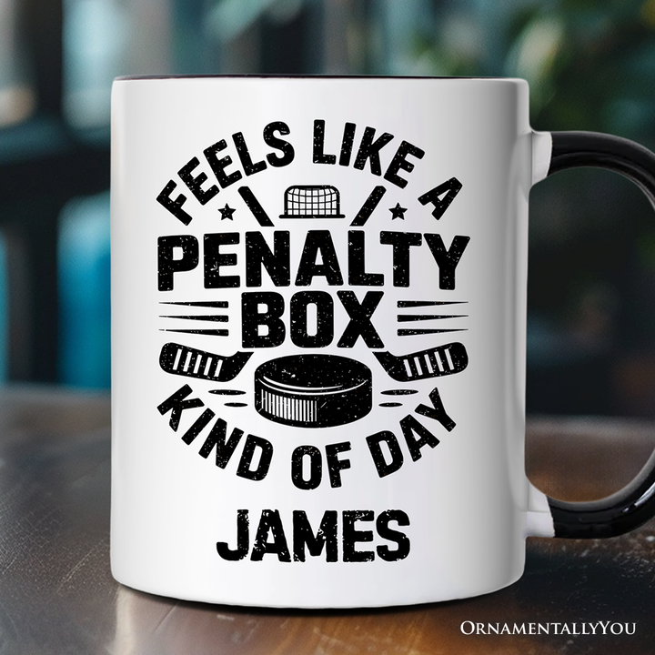 Hockey Penalty Box Personalized Mug, Funny Game Day Sports Gift with Custom Name
