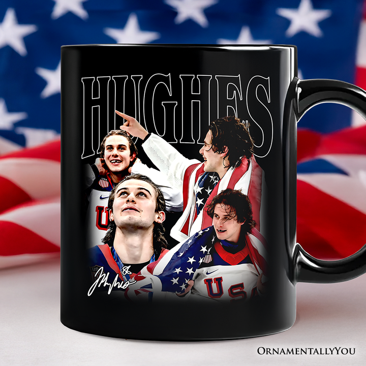 Jack Hughes Olympic Ice Hockey Mug, USA Professional Sport Pride Gift