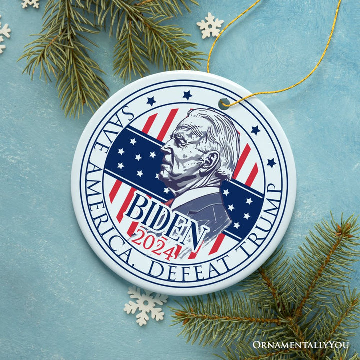 Joe Biden 2024 Presidential Election Ceramic Ornament, Save America OrnamentallyYou 