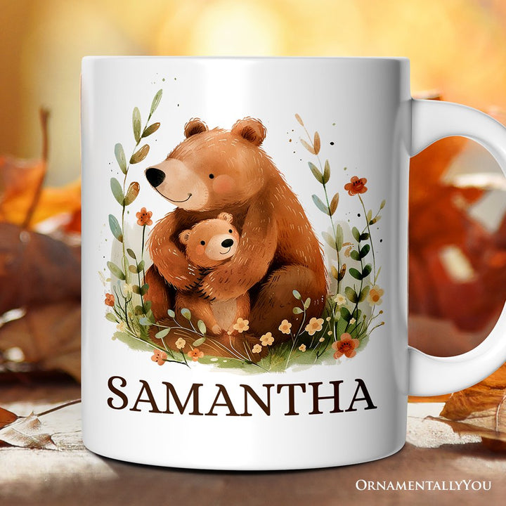 Mom and Baby Bear Personalized Mug, Mother's Day Custom Gift with Name Personalized Ceramic Mug OrnamentallyYou 12oz Mug Customized 