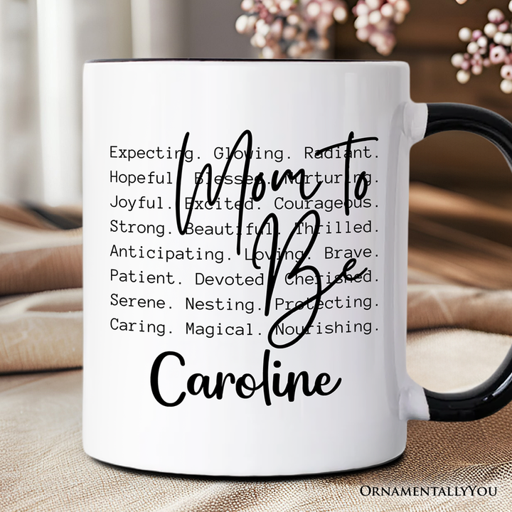 Mom To Be Pregnancy Announcement Personalized Mug, Definition Future Mama Gift with Custom Name