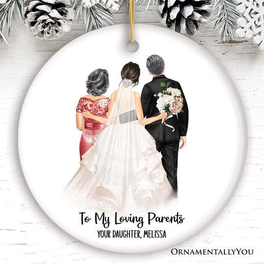 Bride with Parents Wedding Gift Customized Ornament Ceramic Ornament OrnamentallyYou Circle 