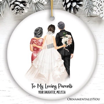 Bride with Parents Wedding Gift Customized Ornament Ceramic Ornament OrnamentallyYou Circle 