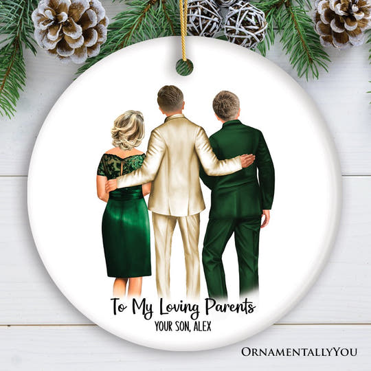 Groom with Parents Wedding Gift Customized Ornament Ceramic Ornament OrnamentallyYou Circle 