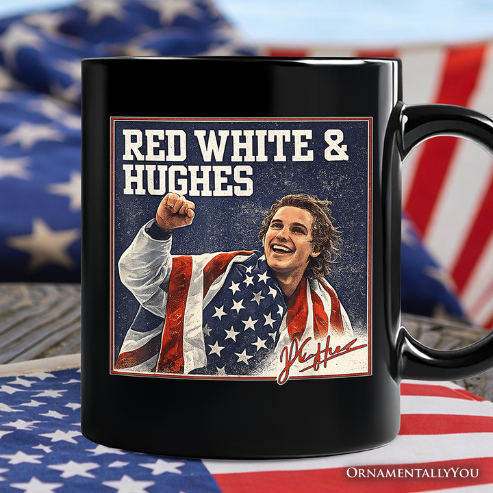 Jack Hughes USA Gold Hockey Mug, American Sport Pride Tee Gift