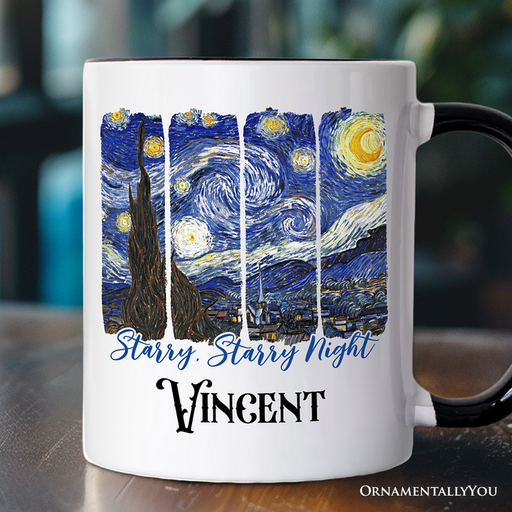 Vincent Van Gogh The Starry Night Personalized Mug, Famous Painting Gift with Custom Name