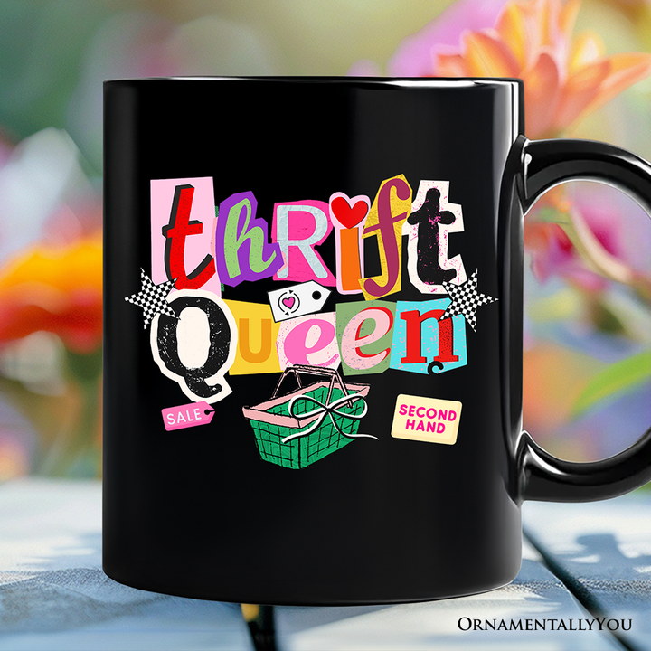 Thrift Queen Mug, Colorful Second Hand Shopping Gift