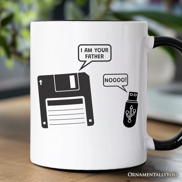 I Am Your Father Floppy Disk Mug, Funny USB Retro Dad Computer Nerd Gift