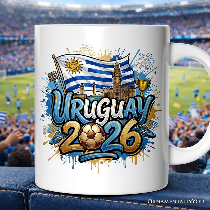 Uruguay 2026 Soccer Cup Global Championship Mug, Football Fans Gift Personalized Ceramic Mug OrnamentallyYou White Non-Custom 