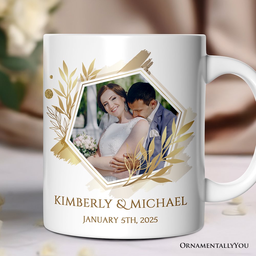 Wedding Photo Upload Personalized Mug, Anniversary Keepsake Custom Gift Personalized Ceramic Mug OrnamentallyYou 12oz Mug Customized 