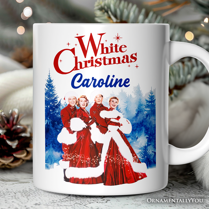I’m Dreaming of a White Christmas Personalized Mug, 1954 Classic Holiday Inn Movie Gift with Custom Name