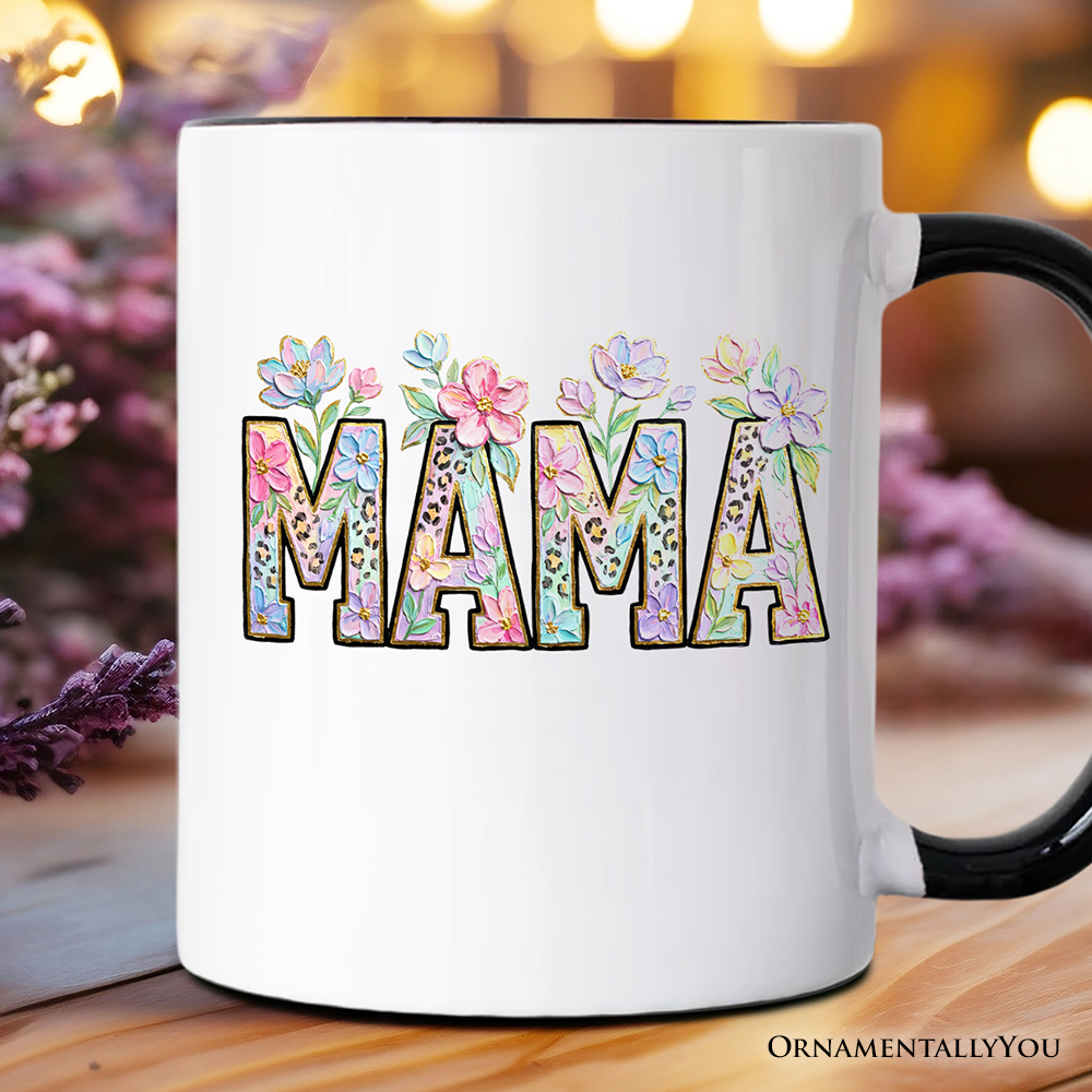 Wildflower Mama Floral Printed Faux Oil Paint Mug, Mother's Day Gift