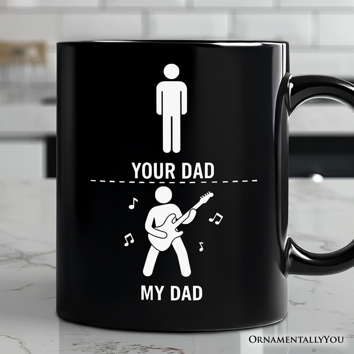 Your Dad Vs My Cool Dad Mug, Funny Bass Guitar Rock Father's Day Gift