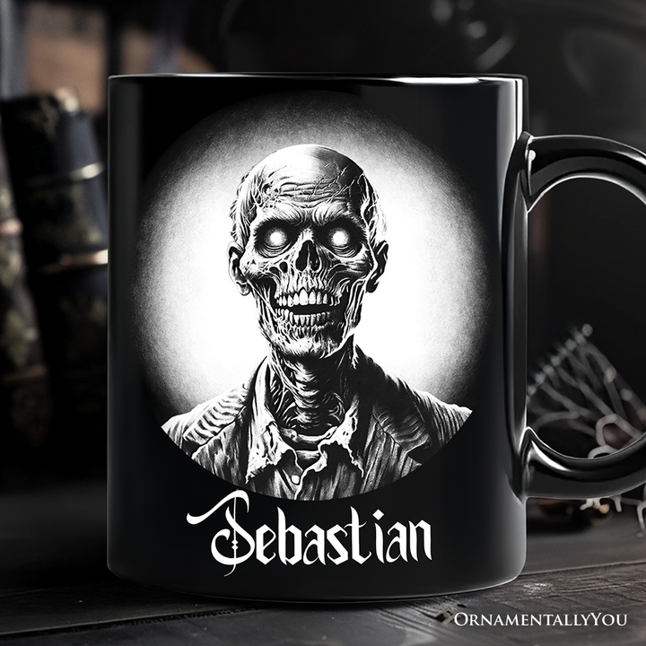 Zombie Spooky Portrait Personalized Mug Horror Villain Theme Halloween Gift with Custom Name