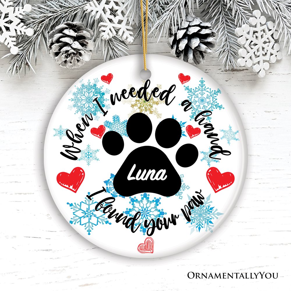 Personalized Dog Paw Ornament Ceramic Ornament OrnamentallyYou 