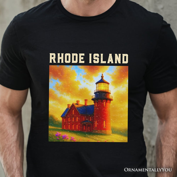 Charming Rhode Island State Southeast Lighthouse T-Shirt, Block Island Coastal Landmark Tee and Seaside Souvenir T-Shirts OrnamentallyYou 